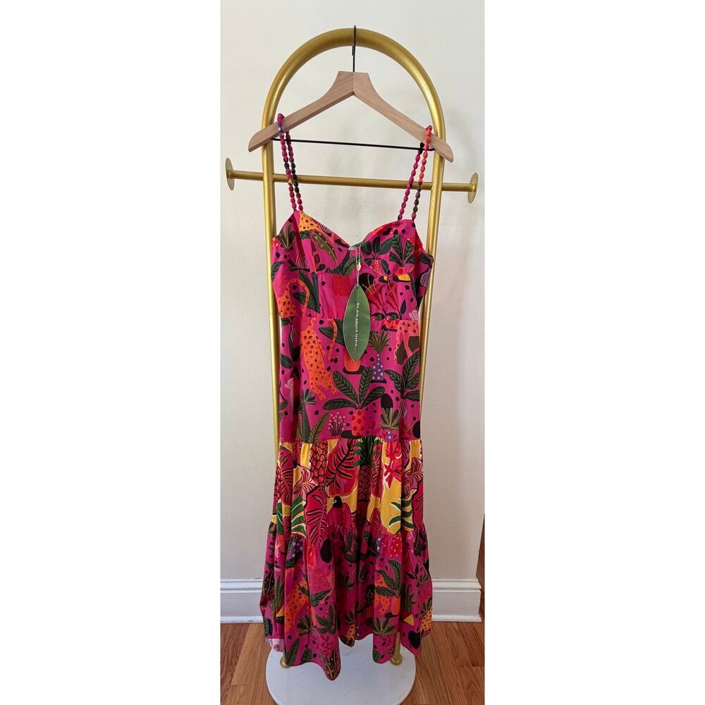 Farm Rio NEW Pink Pop Leopards Mixed Dress, Med - Picture 5 of 12